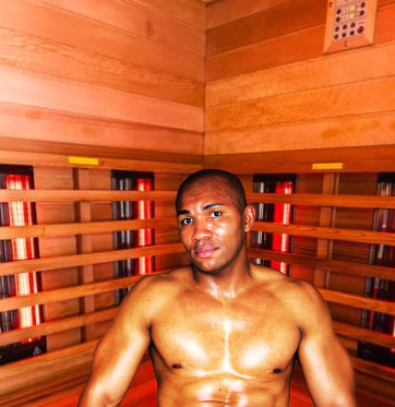man in sauna